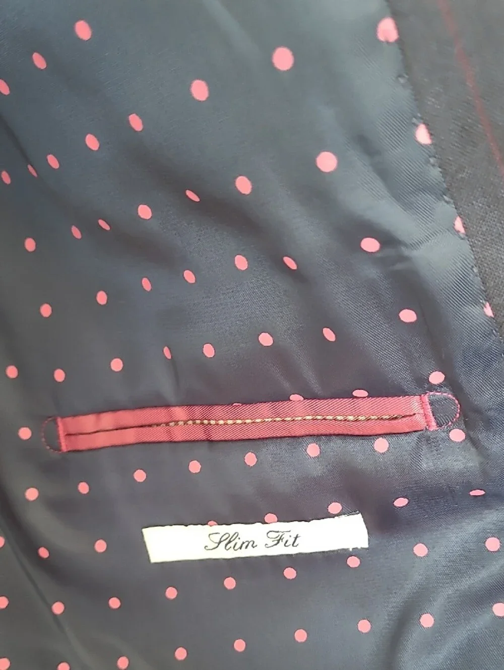 Charles Tyrwhitt Men's Navy Blue and Pink Suit with Vest